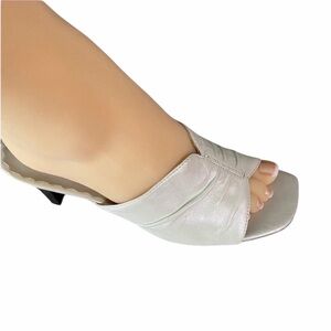 Villager White Open Toe Sandal Heels
